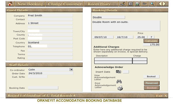 OrkneyIT Room booking database